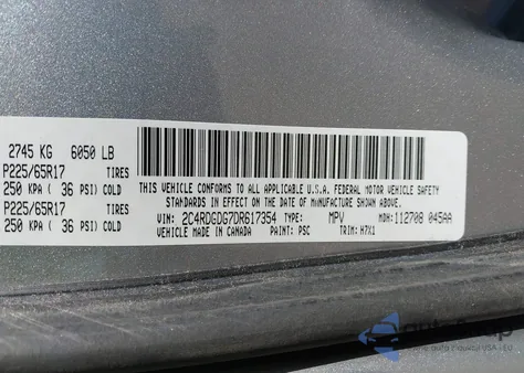 2013 Dodge Grand Caravan Crew from USA, damaged, VIN 2C4RDGDG7DR617354